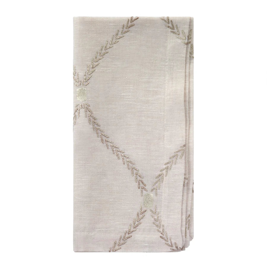 Regent Metallic Napkins, Set of 4, Tan