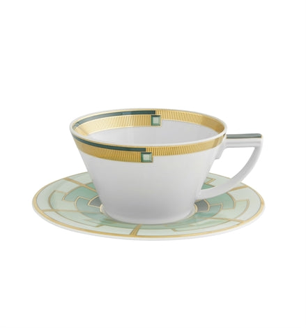 Emerald Tea Cup and Saucer, Set of 4