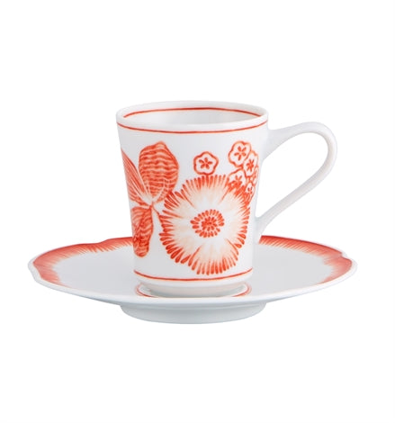 Coralina Coffee Cup and Saucer, Set of 4