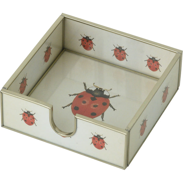 Glass Cocktail Napkin Tray, Ladybug