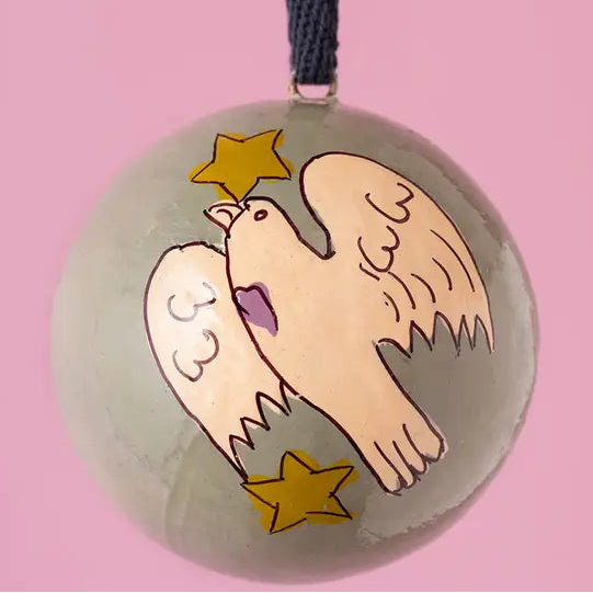 Dove Grey Handpainted Ornament