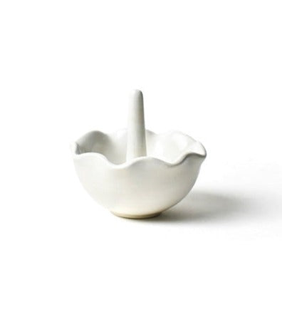 Ruffles Ring Dish, White