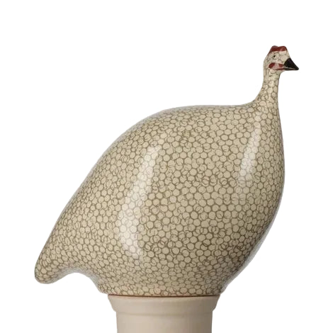 Speckled White & Grey Guinea Hen, Medium