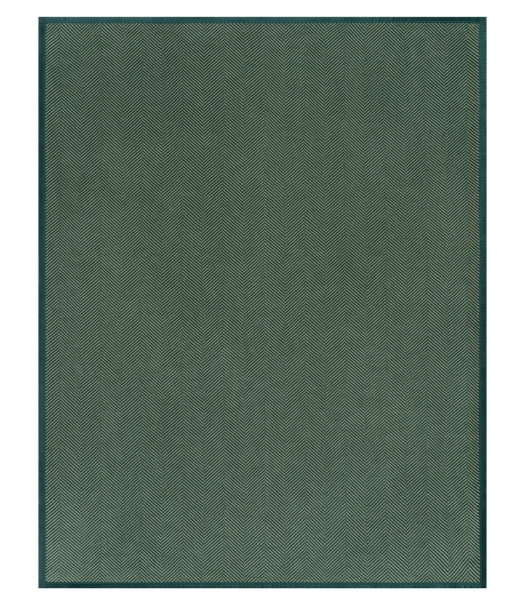 Harborview Herringbone Forest Green Blanket
