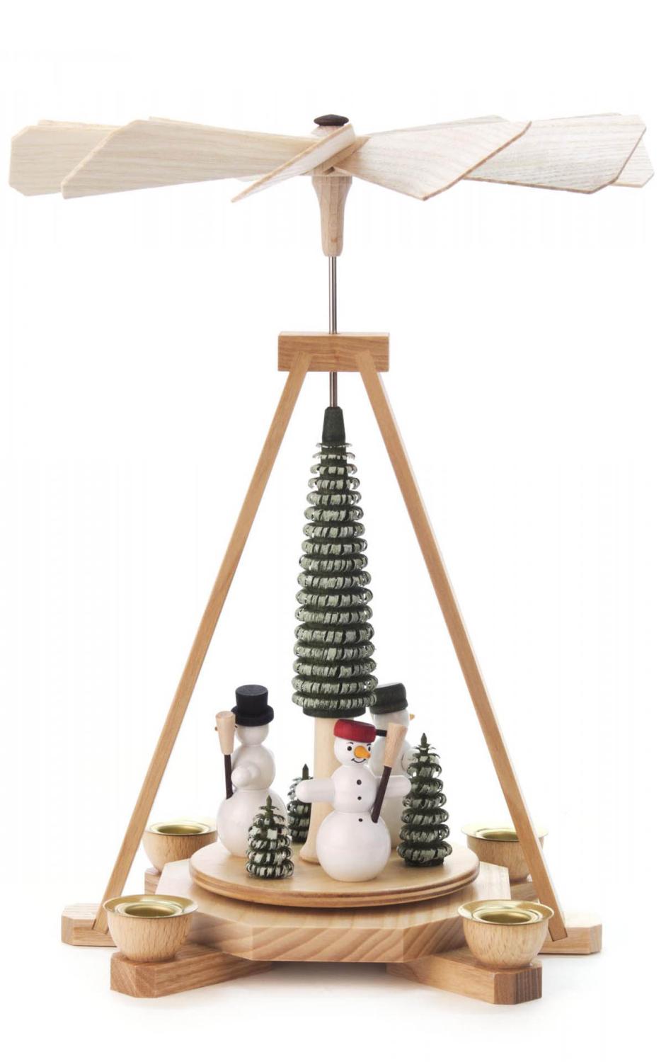 German Christmas Pyramid, Snowmen & Trees