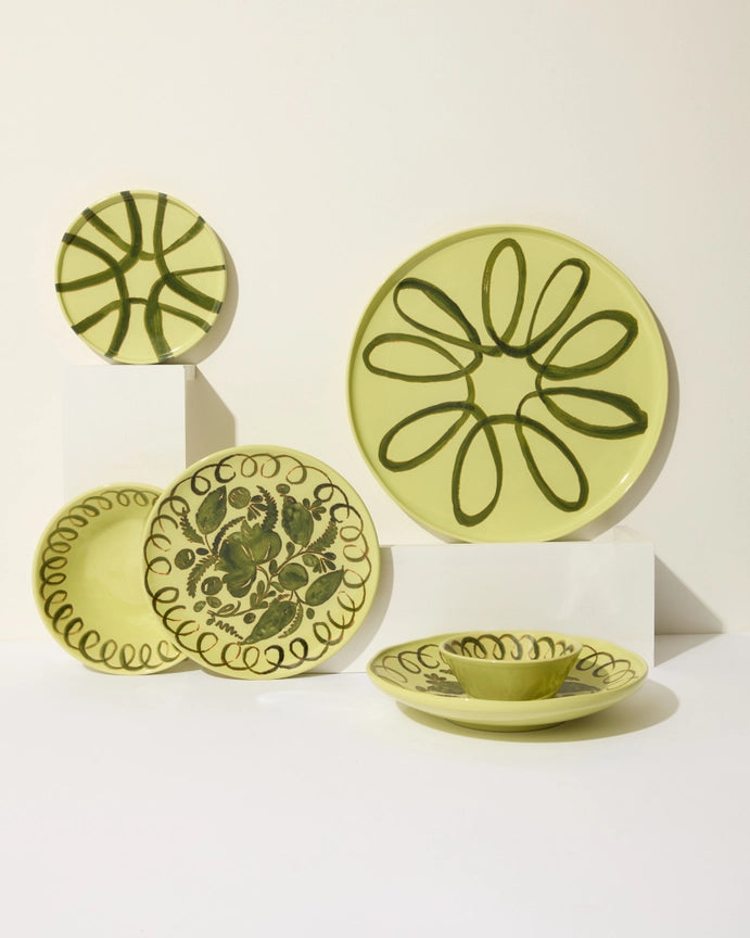 Amalfi Dessert Plate, Lime