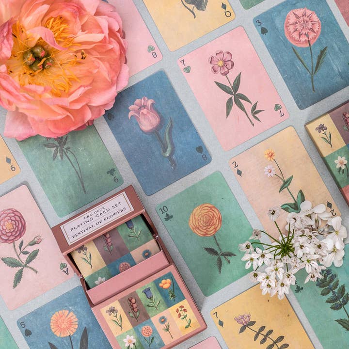 Festival of Flowers Playing Card, Set of 2