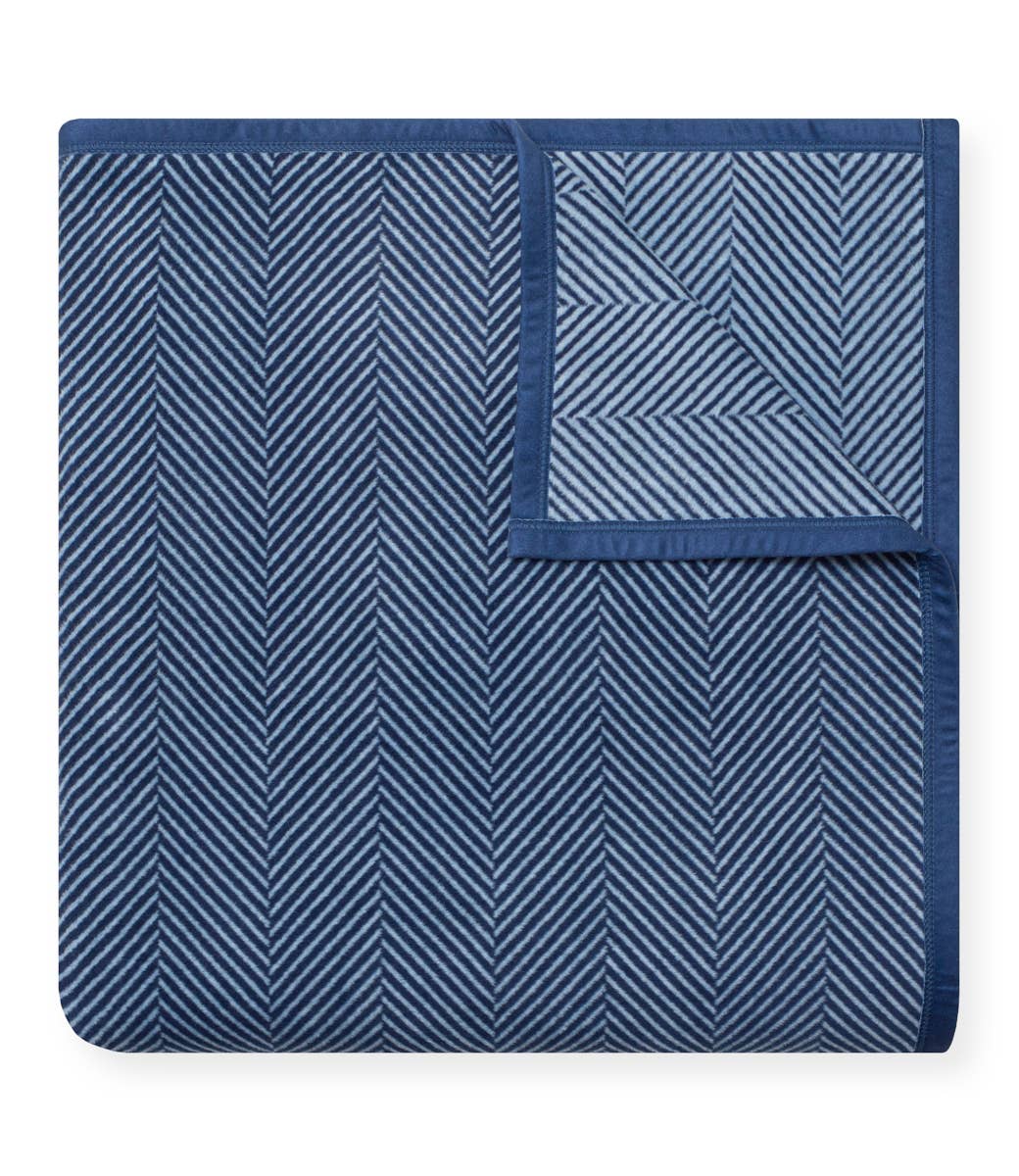 Harborview Herringbone Navy Blanket, Midi