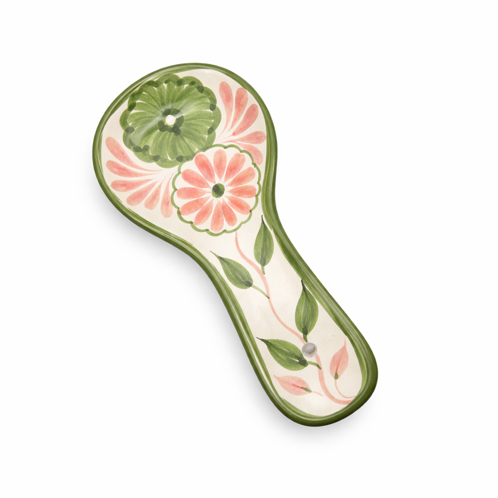 Jardin Spoon Rest, Pink & Green