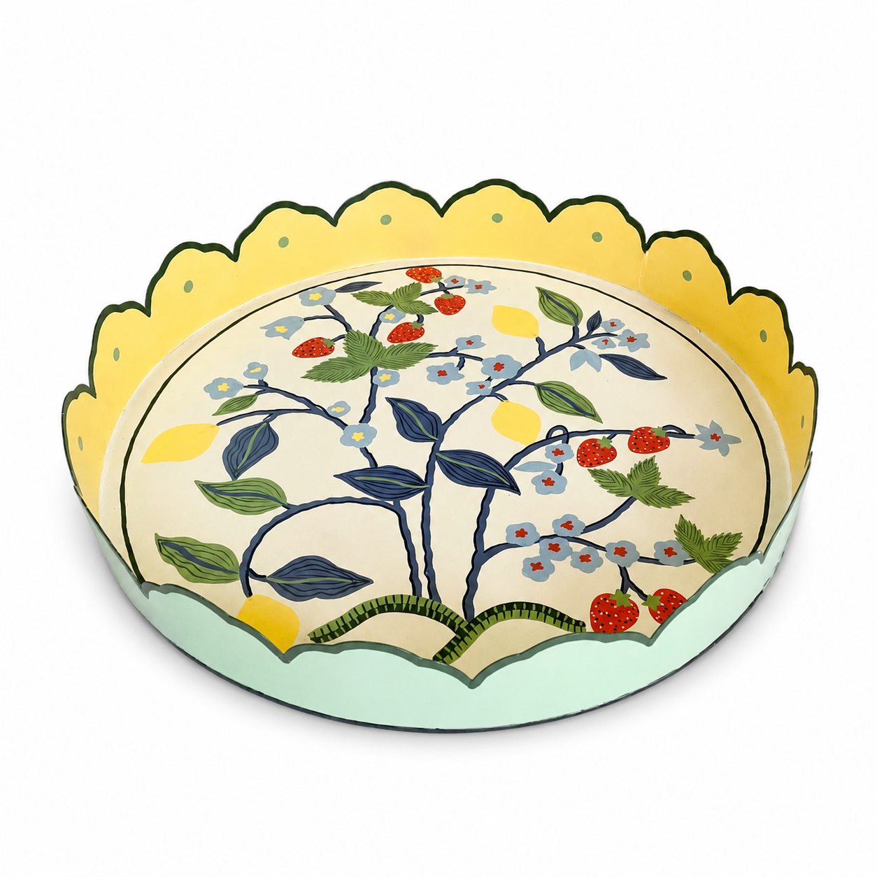 Madcap Cottage Strawberry Hill Hand-Painted Metal Tray