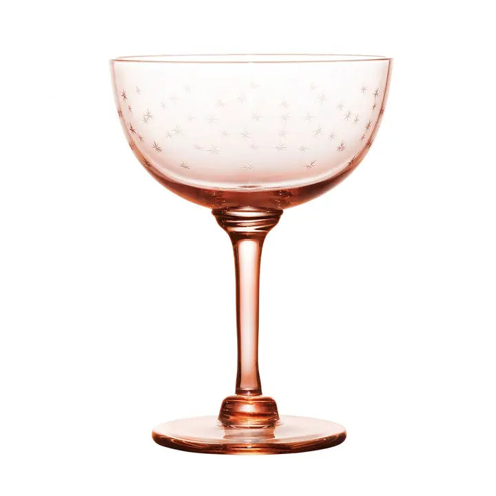 Stars Rose Champagne Coupe, Set of 2