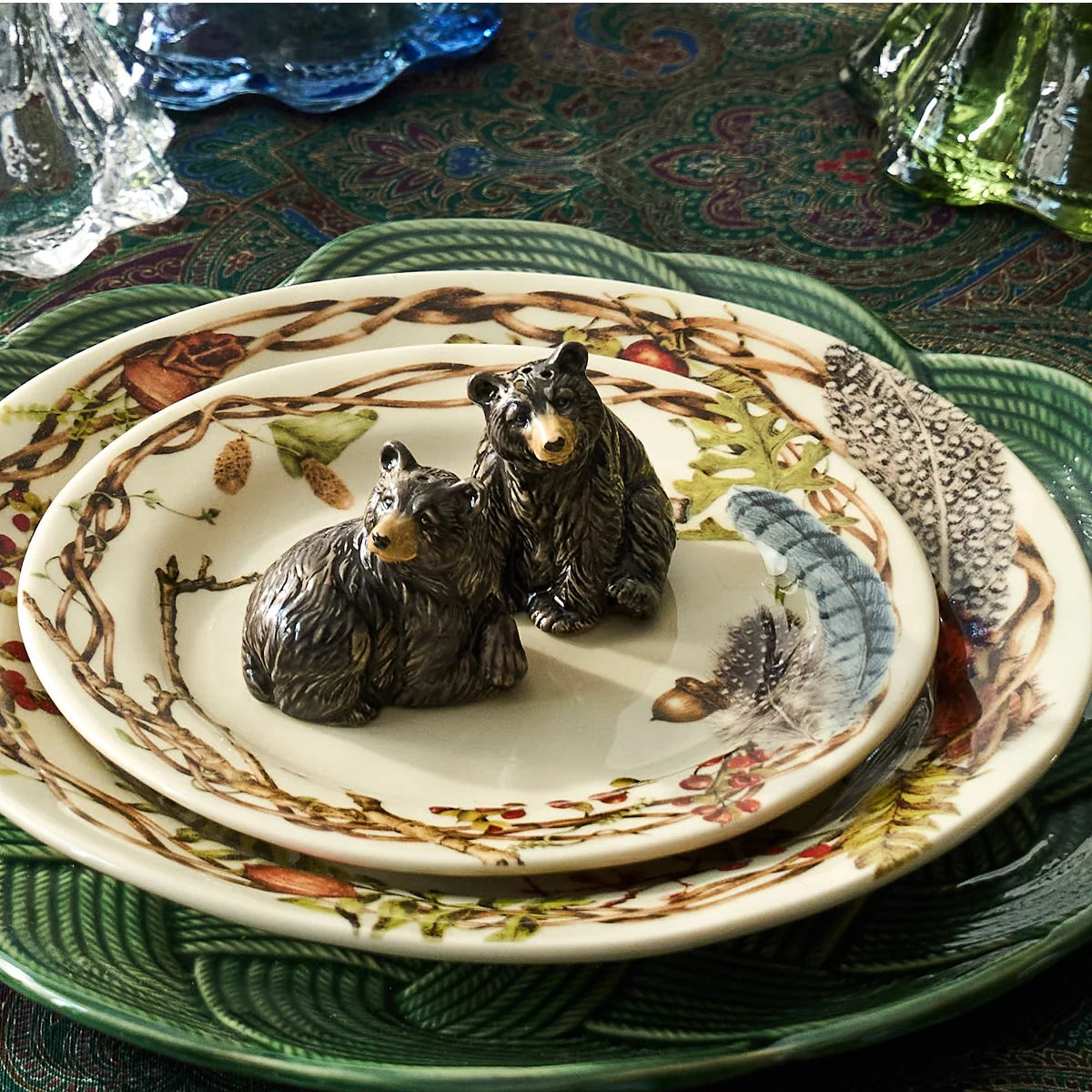 Juliska Clever Creatures Black Bear Salt and Pepper Shakers, Set of 2