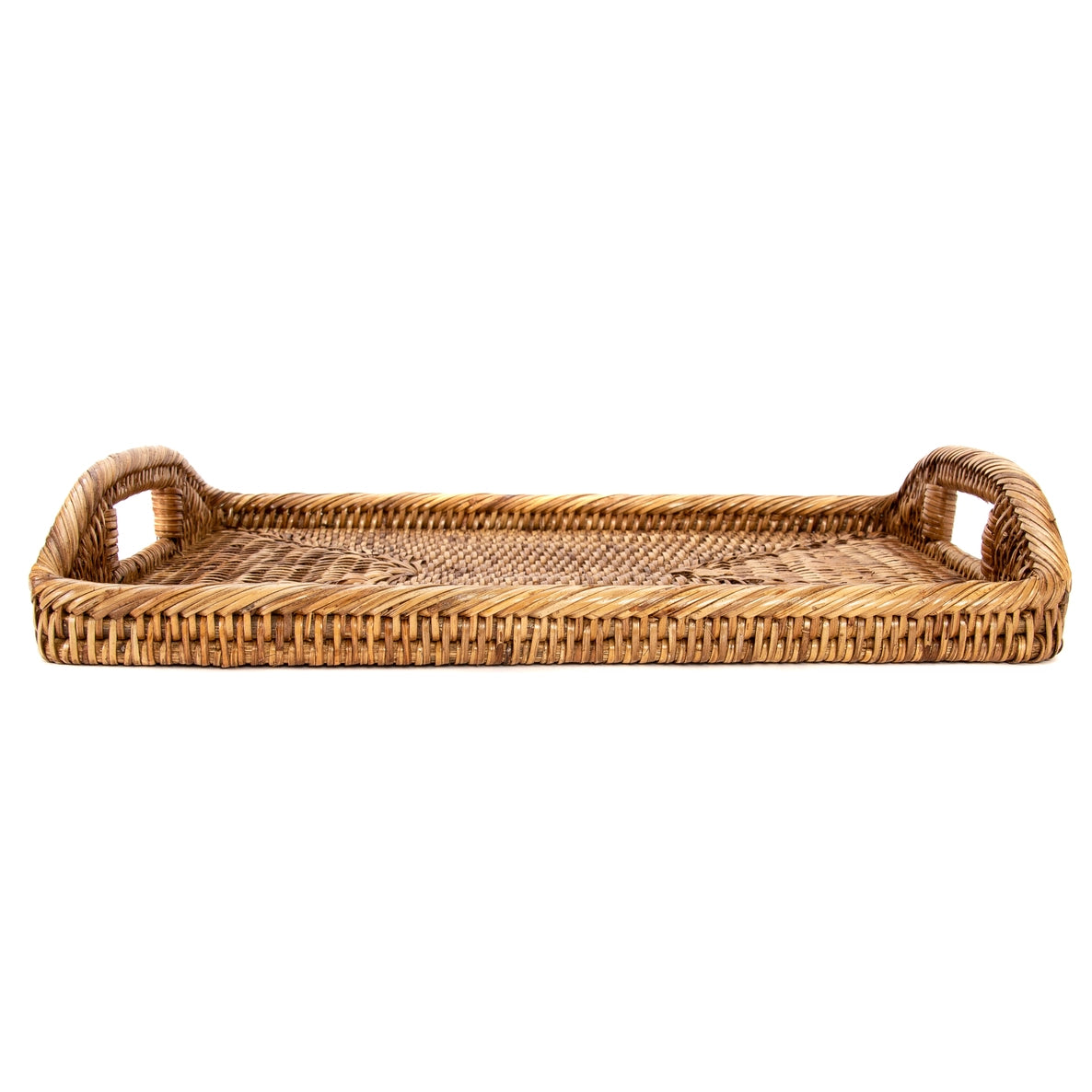 Alaina Rattan Tray, Brown Small