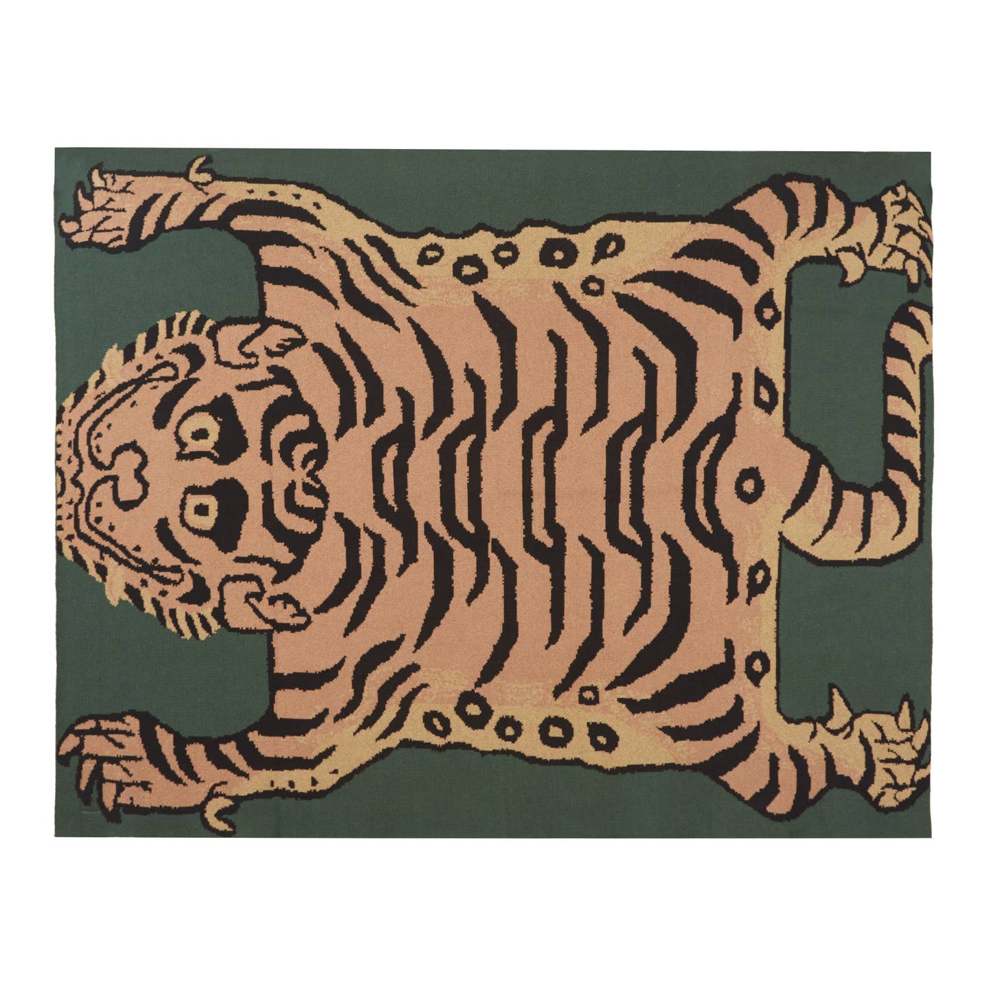 Tibetan Tiger Throw, Green