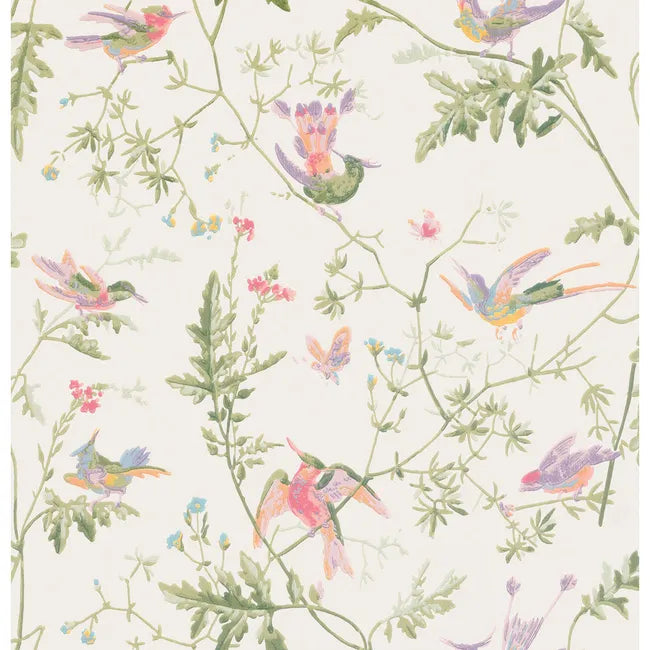 Cole & Son Hummingbirds Wallpaper, Soft Muti-Colored