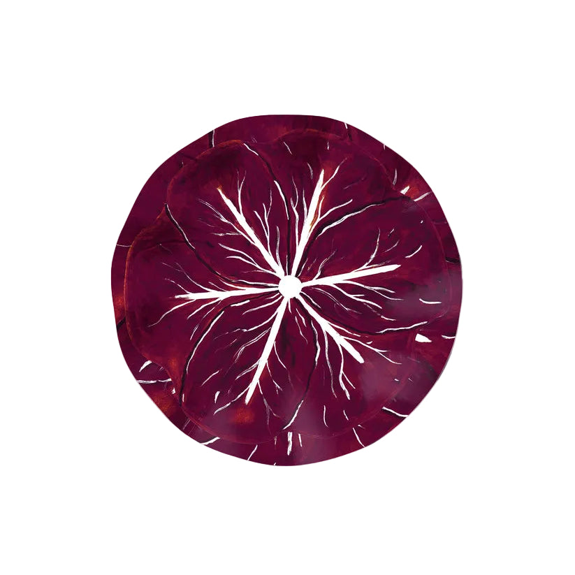 Classic Cabbage Dessert Paper Plate Set, Burgundy