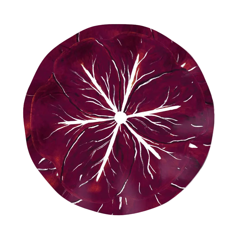 Classic Cabbage Dinner Paper Plate Set, Burgundy