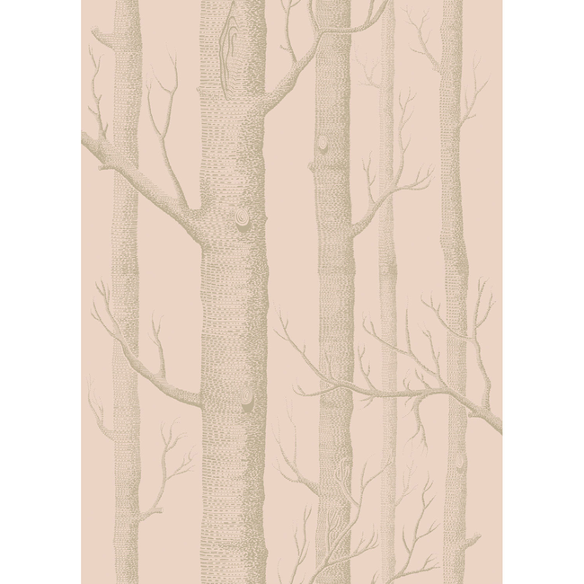 Cole & Son Woods Wallpaper, Pink/Gilver