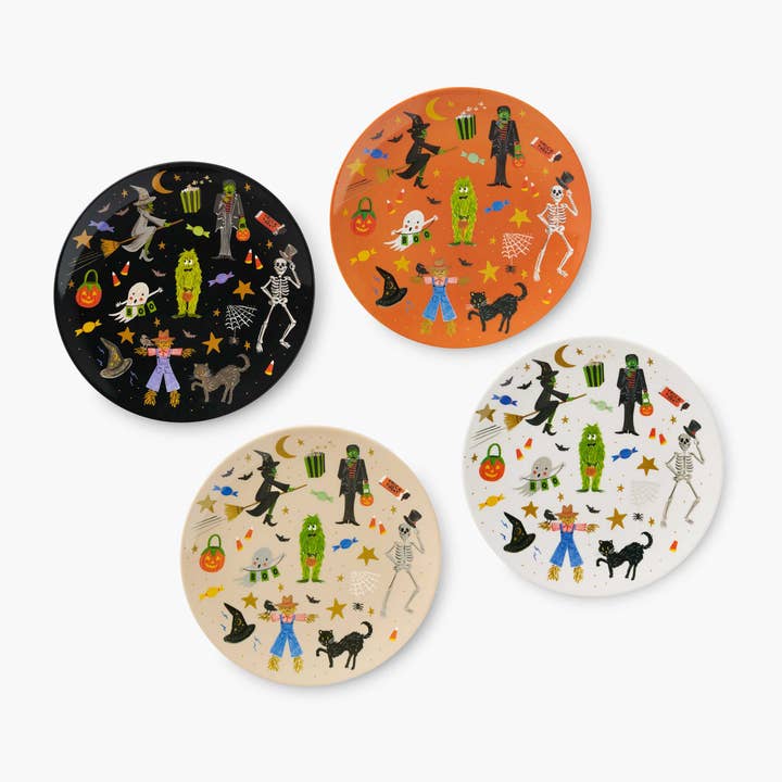 Halloween Parade Melamine Assorted Dessert Plates