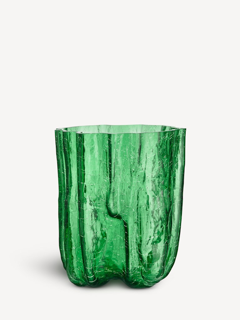 Crackle Vase Green Tall