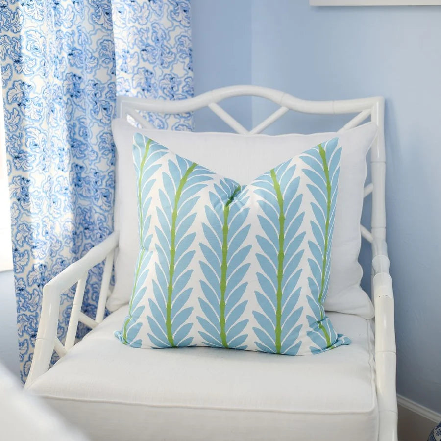 Frond French Blue Decorative Pillow