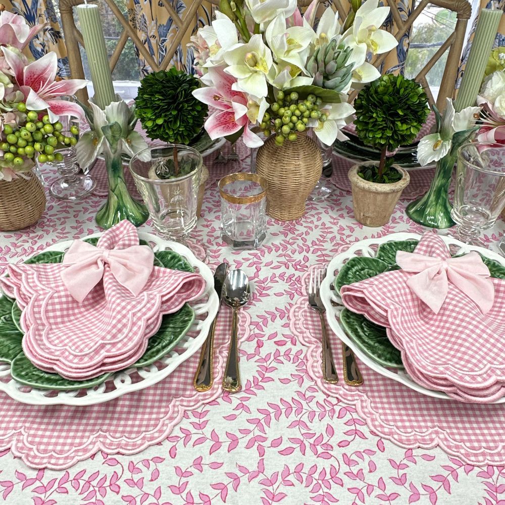 Bettina Pink Gingham Napkins, Set of 4