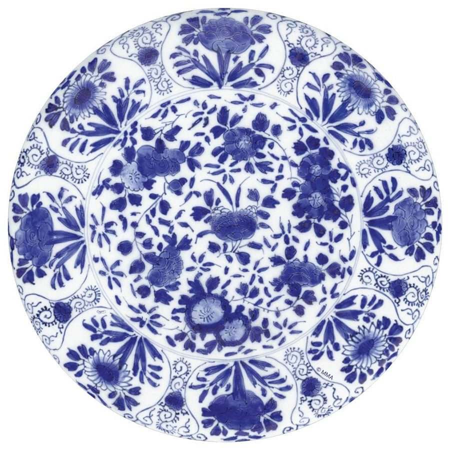 Caspari Delft Round Paper Placemats