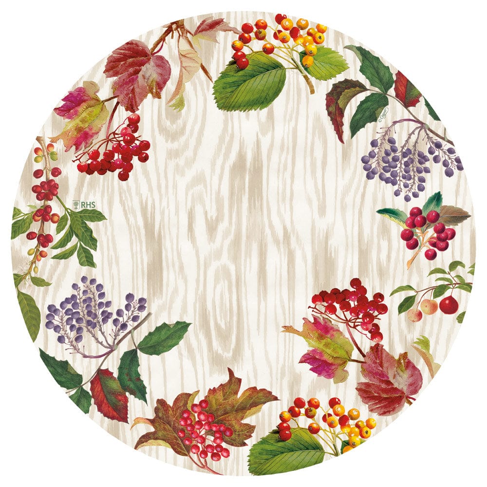 Caspari Berry Botanical Round Paper Placemats