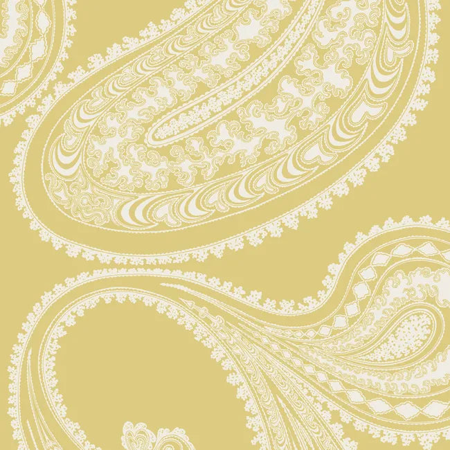 Cole & Son Rajapur Flock Wallpaper, Yellow/White