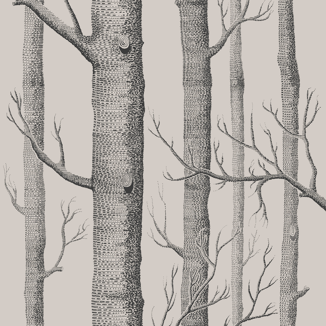 Cole & Son Woods Wallpaper, Linen/Charcoal