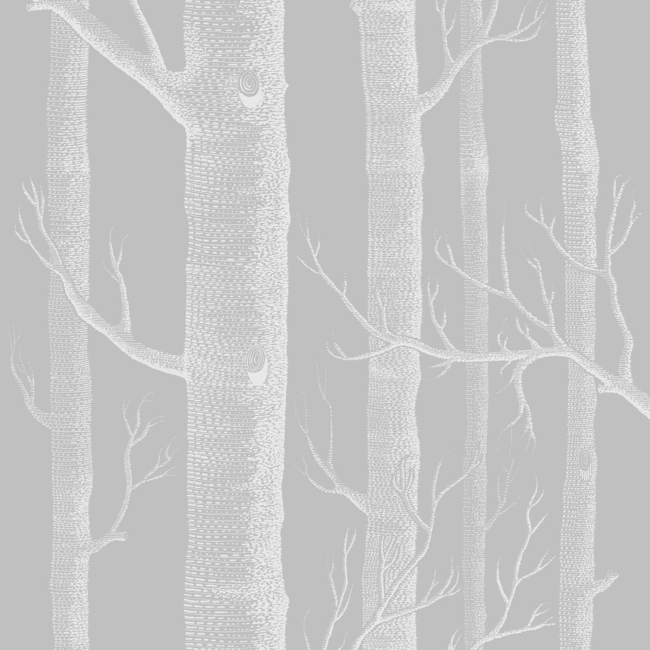 Cole & Son Woods Wallpaper, Grey/White