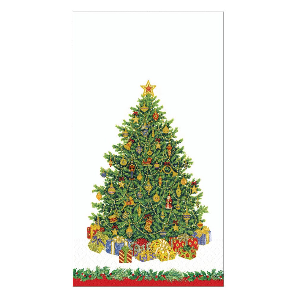 Caspari Christmas Tree Guest Towel Napkins