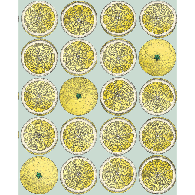 Fornasetti Arance Wallpaper, Lemon & Seafoam