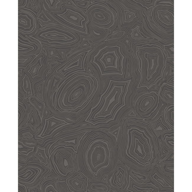 Fornasetti Malachite Wallpaper, Charcoal & Silver