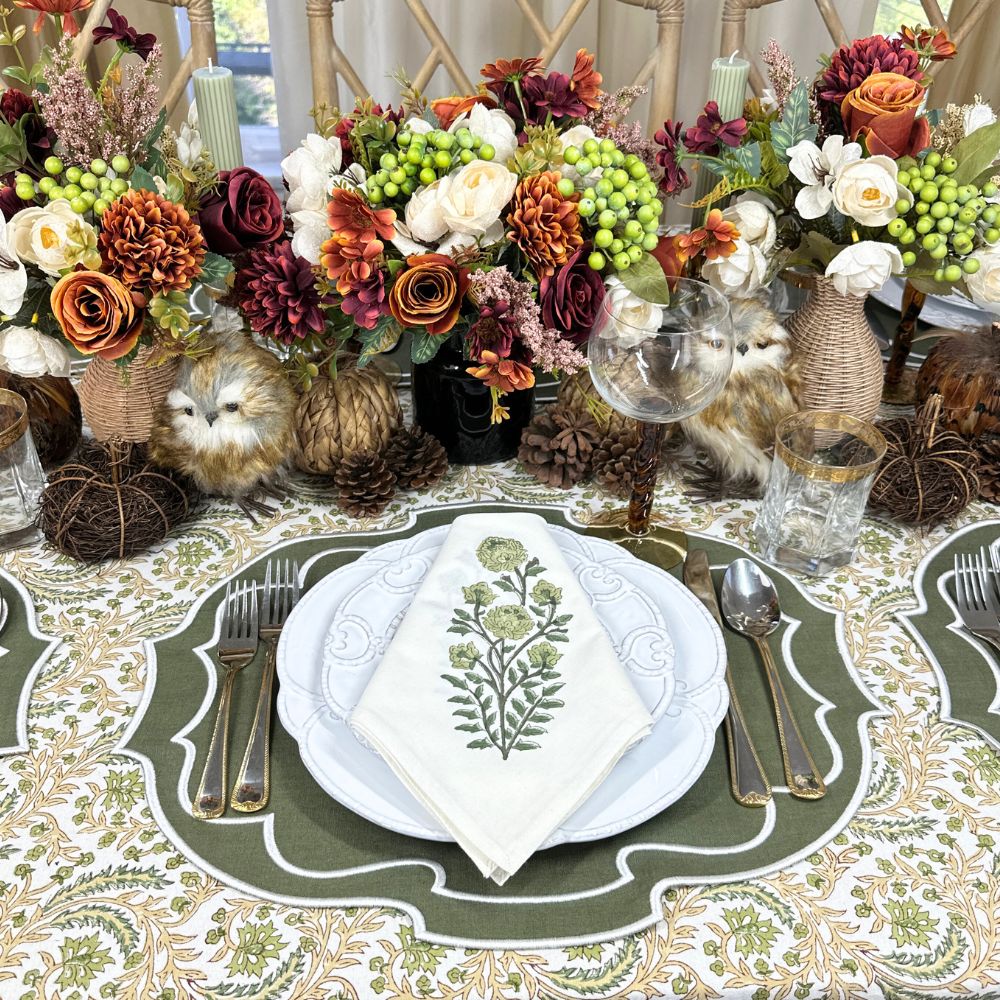 Belle Placemat, Sage, Set of 4