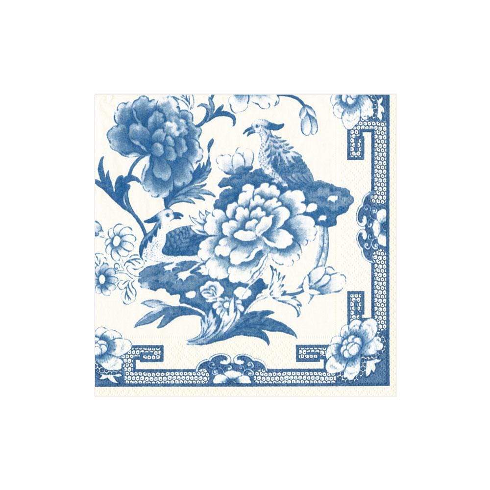 Caspari Stylish Blue and White Cocktail Napkins