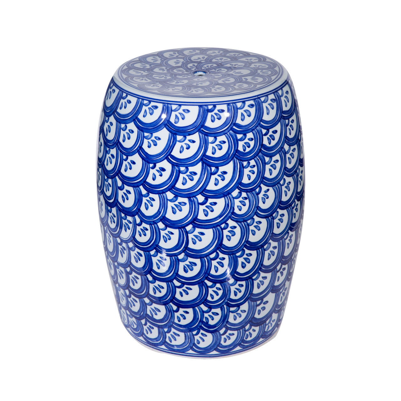 Anderson Garden Stool, Blue & White