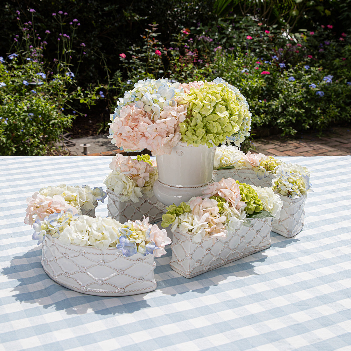 Juliska Berry & Thread Whitewash Petite Parterre Garden Planter, Set of 2