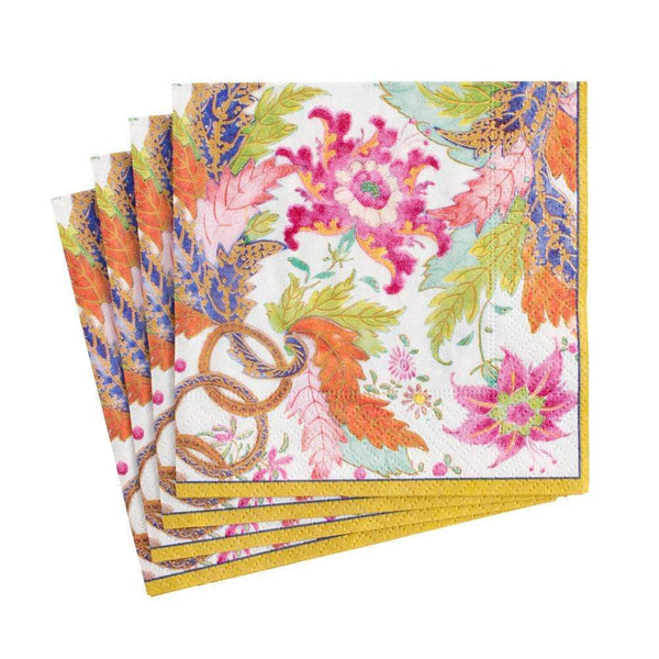 tobacco leaf napkins Caspari Tobacco Leaf Paper Cocktail Napkins, Ivory