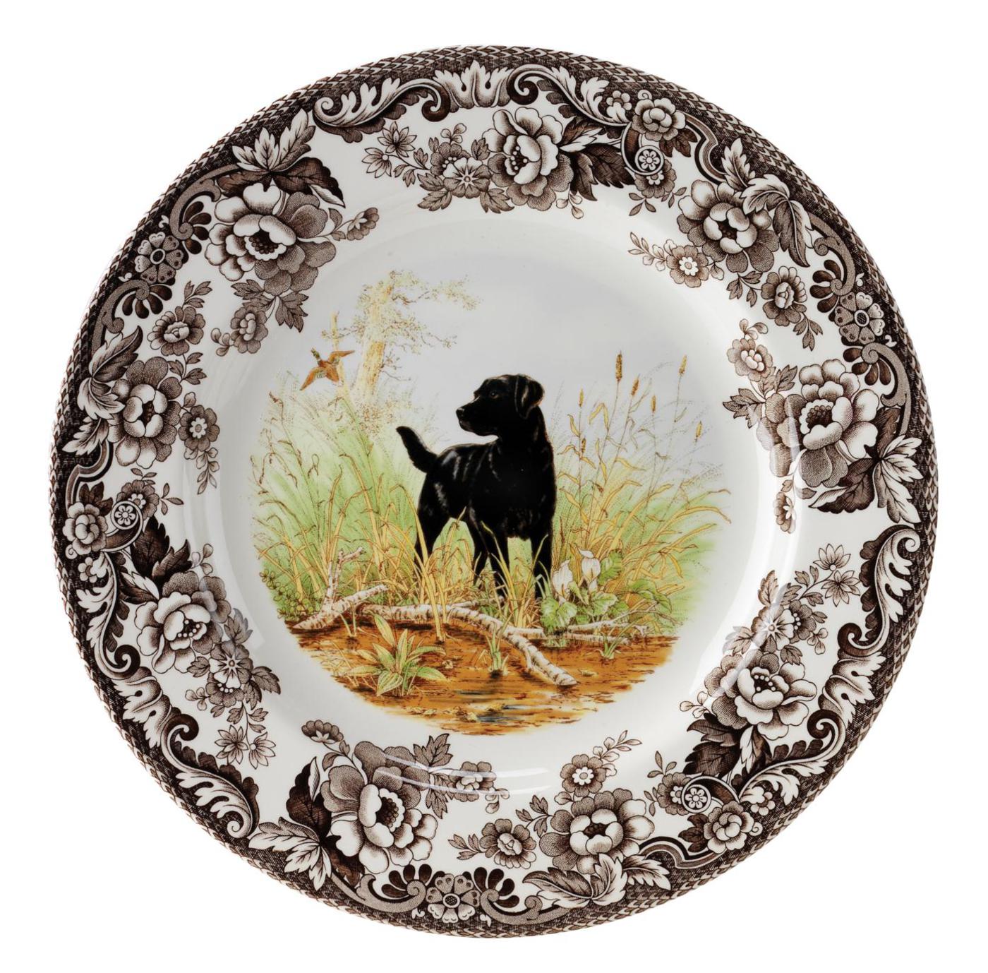 Spode Woodland Salad Plate, Black Labrador Retriever