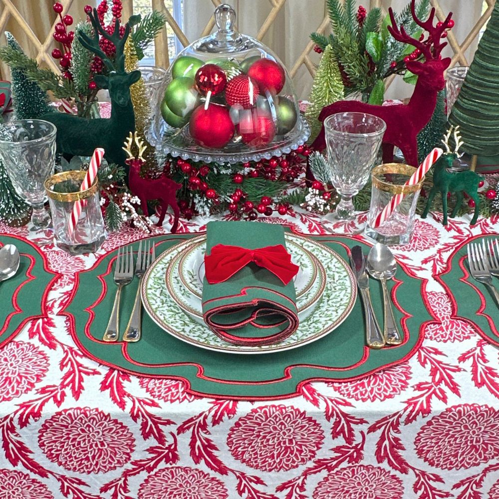 Christmas Belle Napkins, Green, Set of 4