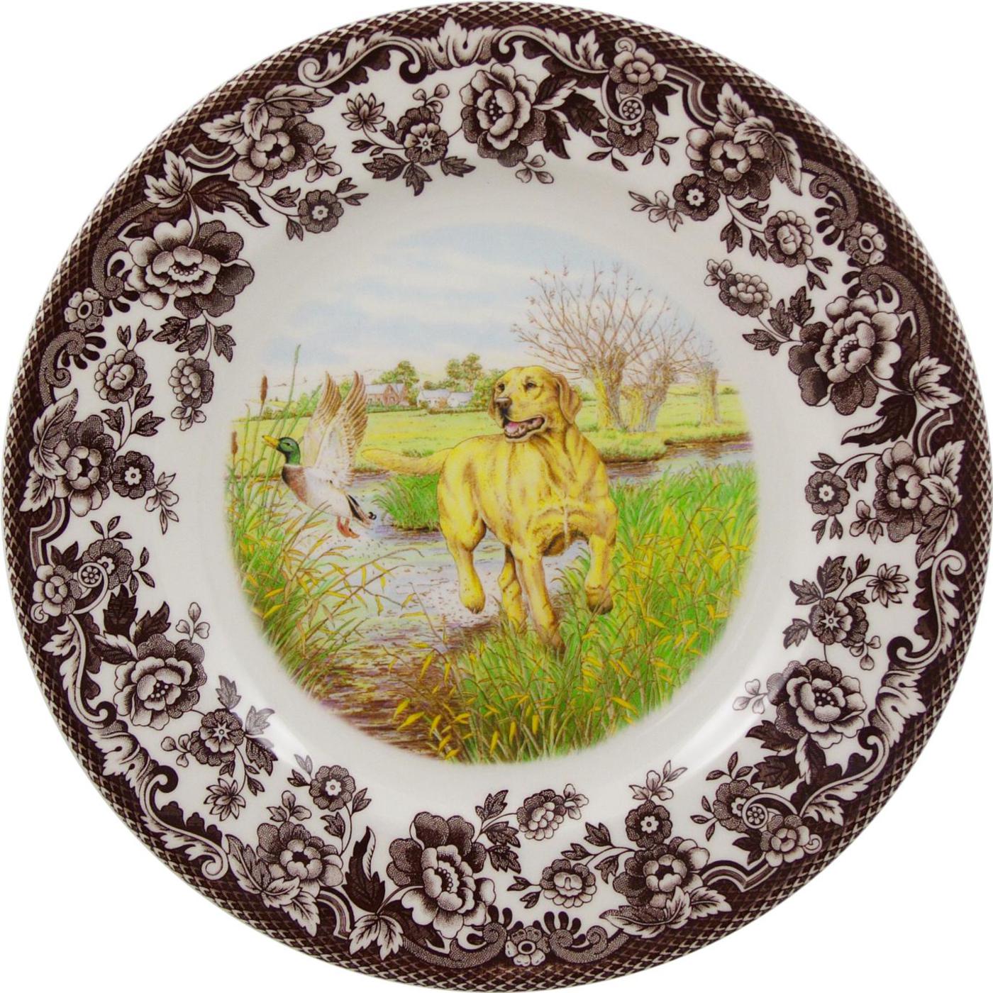 Spode Woodland Salad Plate, Yellow Labrador Retriever
