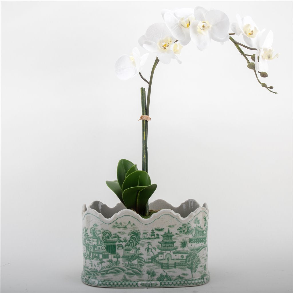 Ivy Green Willow Porcelain Planter