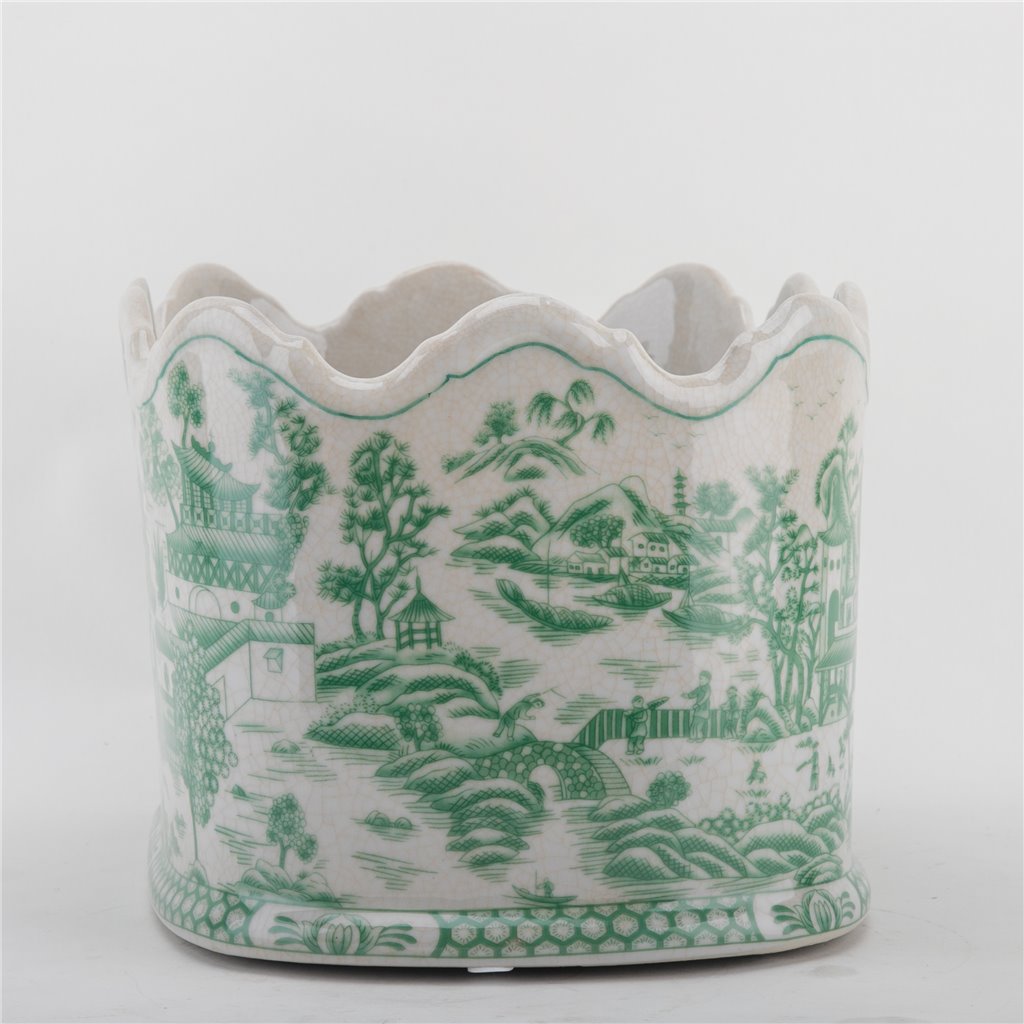 Ivy Green Willow Porcelain Planter
