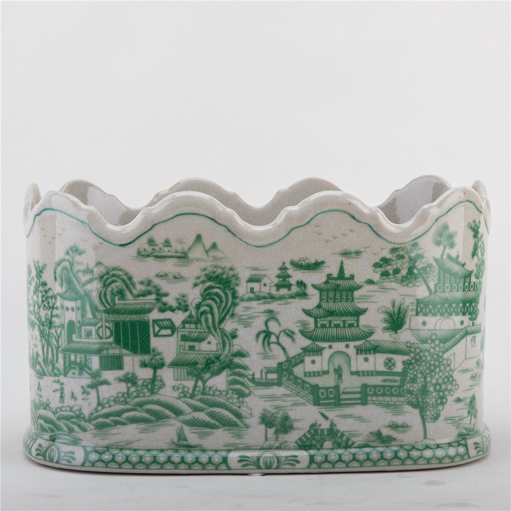 Ivy Green Willow Porcelain Planter
