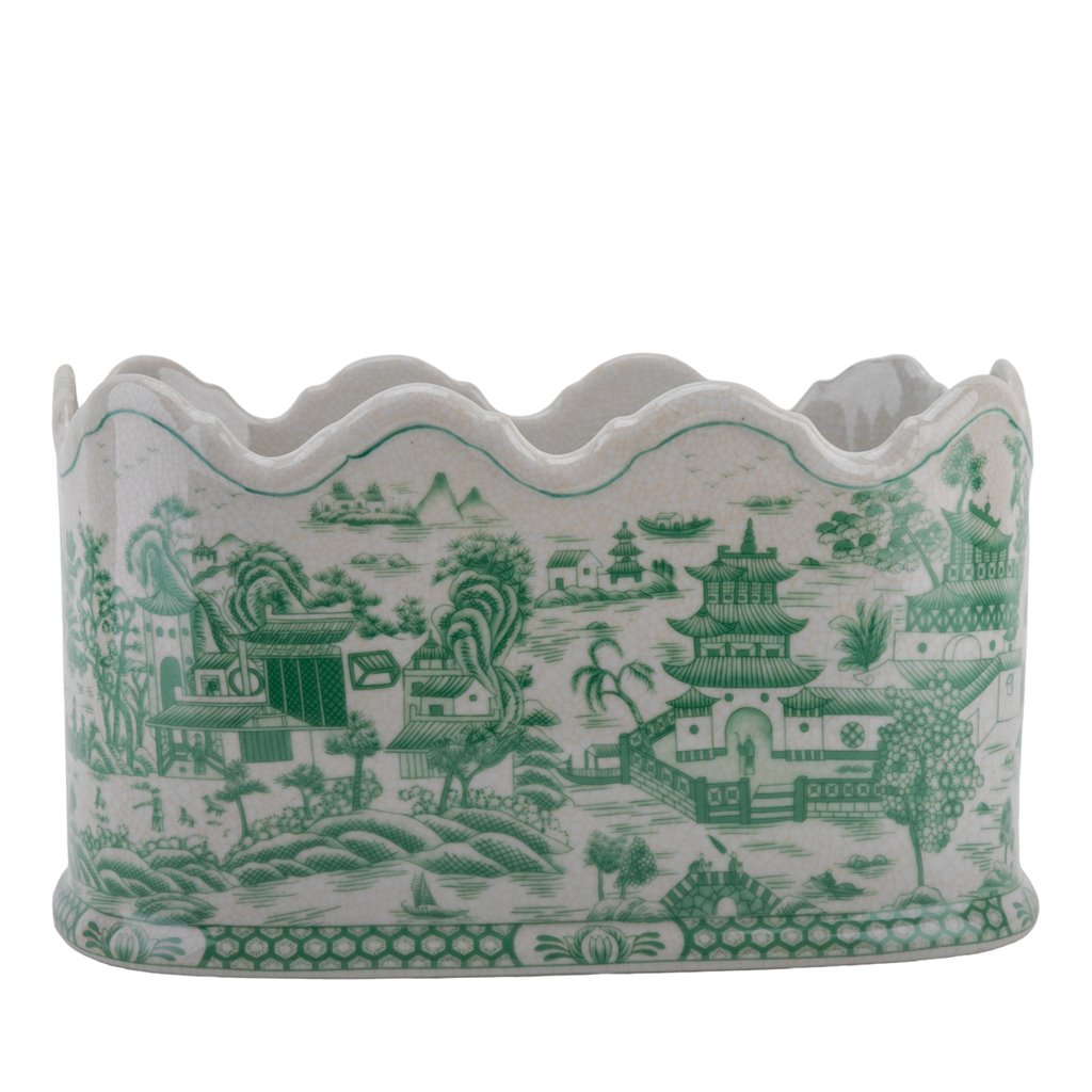 Ivy Green Willow Porcelain Planter