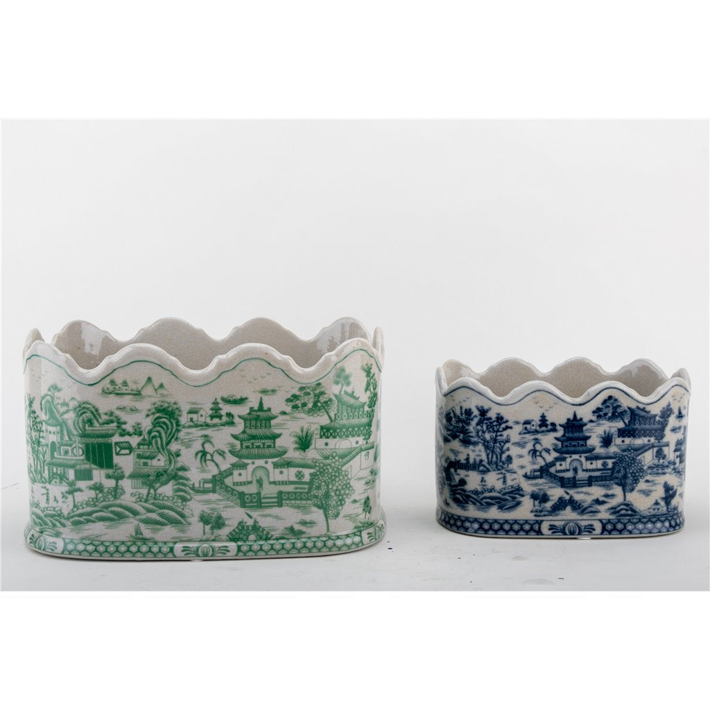 Ivy Green Willow Porcelain Planter
