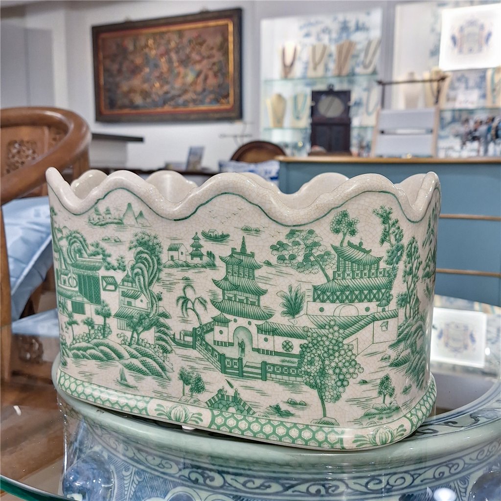 Ivy Green Willow Porcelain Planter