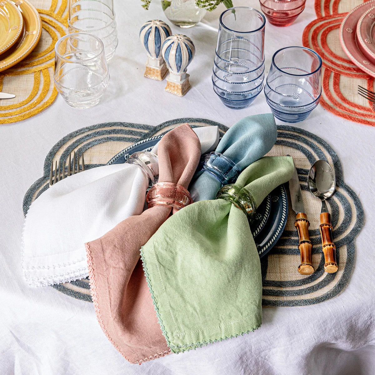 Juliska Berry Scallop Napkins, Set of 4, White