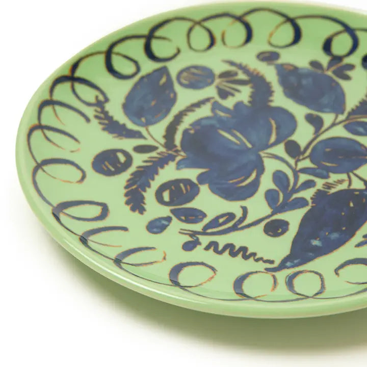 Amalfi Dessert Plate, Green